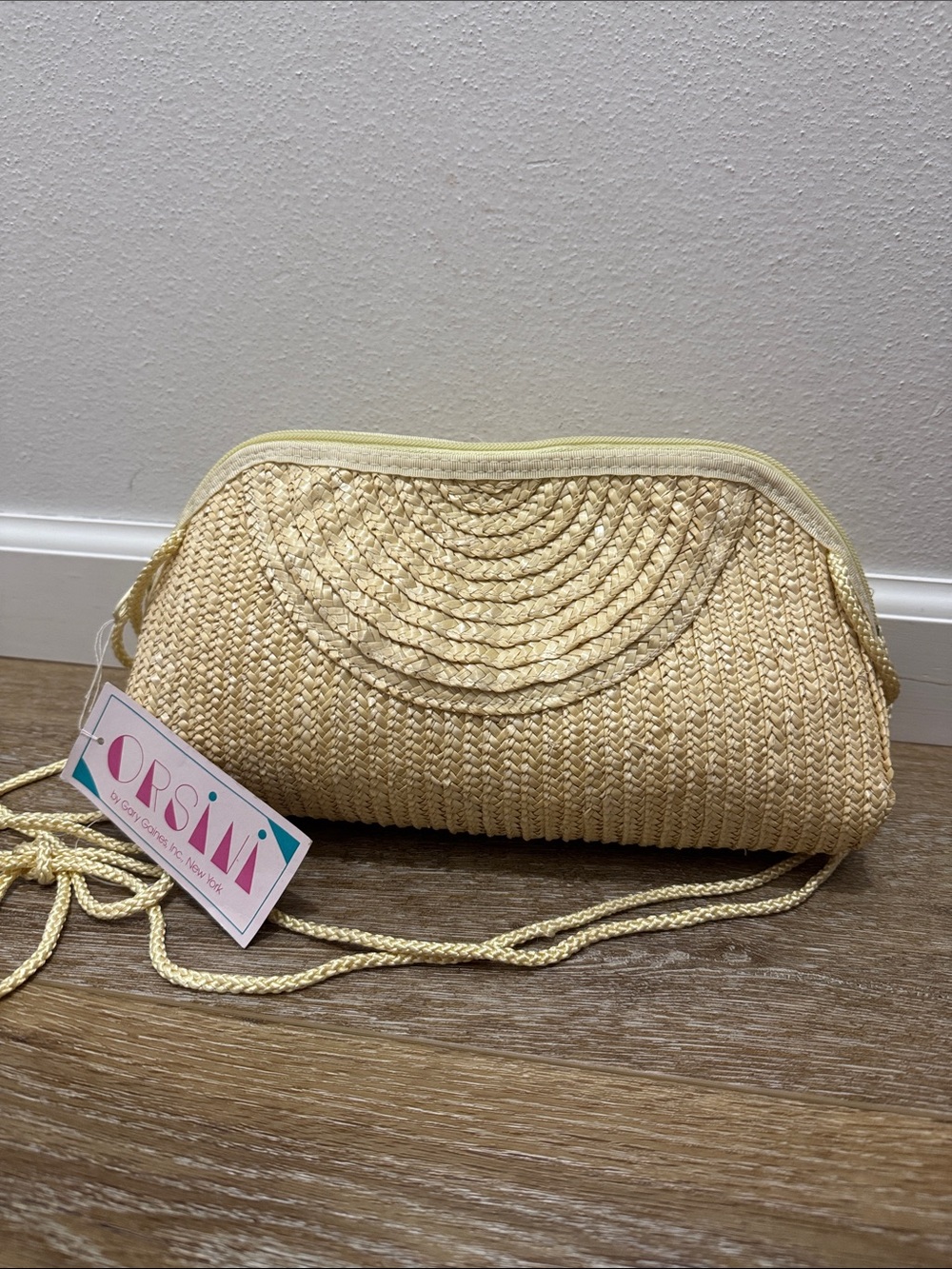 NWT Vintage Woven Straw Crossbody Bag in Natural